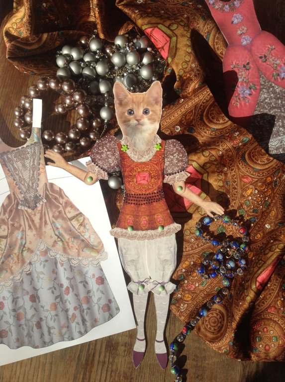 Popierinės lėlės „Batuotas katinas ir princesė Rožė“